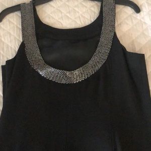 Black Cocktail Dress with beaded neckline